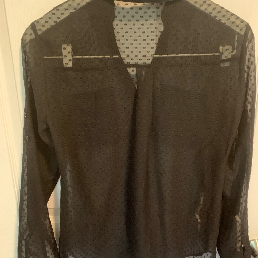 Express Black Mesh Blouse
